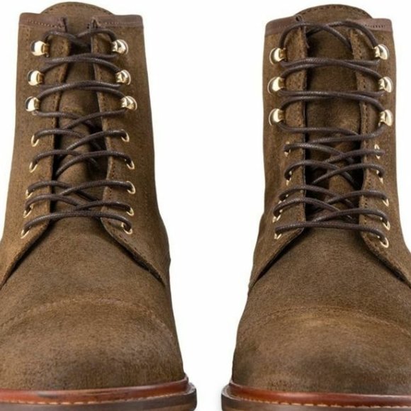 NEW $195 Shoe The Bear Mens Curtis Waxed Suede Khaki Green Ankle Boots 44 US 11 - Picture 6 of 7